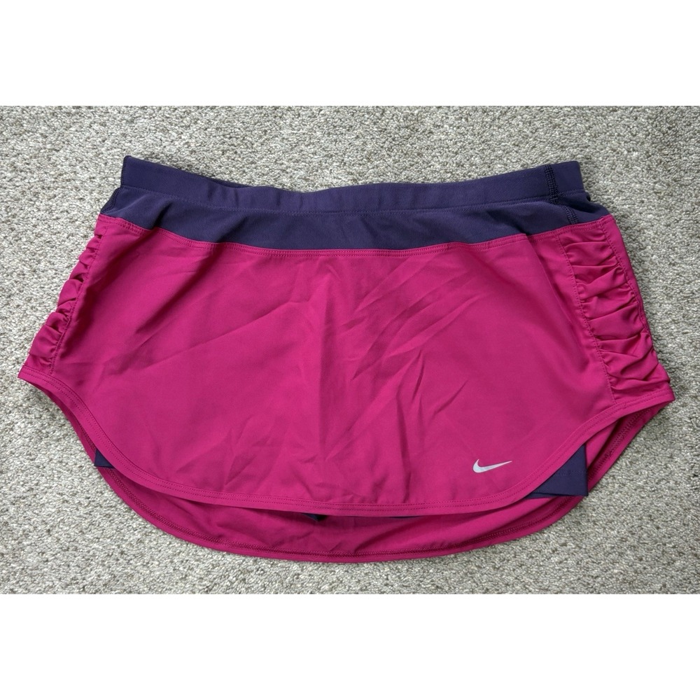 Nike Dri-Fit Athletic Skort Skirt Medium Pink Ruched Tennis Pickleball Golf